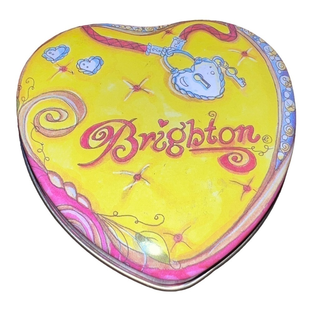 BRIGHTON Heart Shape Jewelry Decor Tin Trinket Box